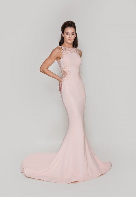 Pia Michi Jersey and Lace Prom Dress / Evening Gown